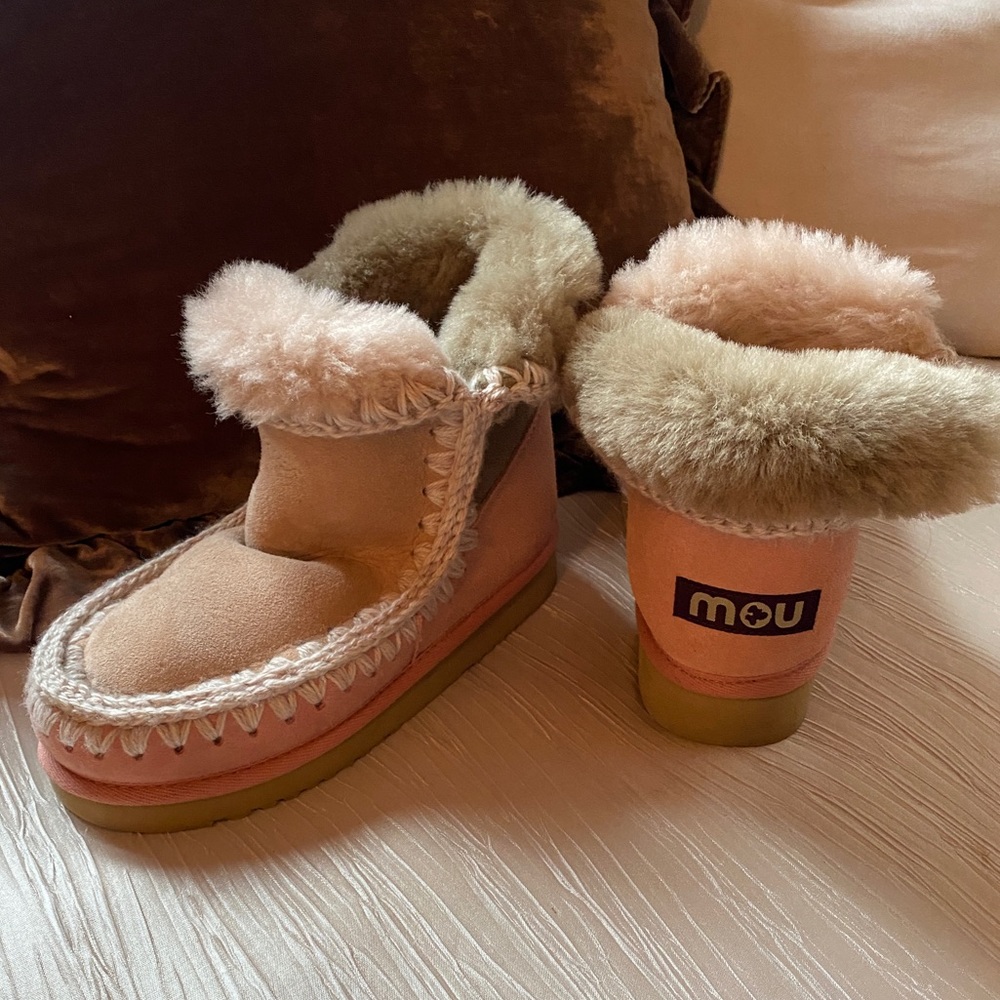 Pink Mou Mou boots! Size 38 EU, 7.5 US